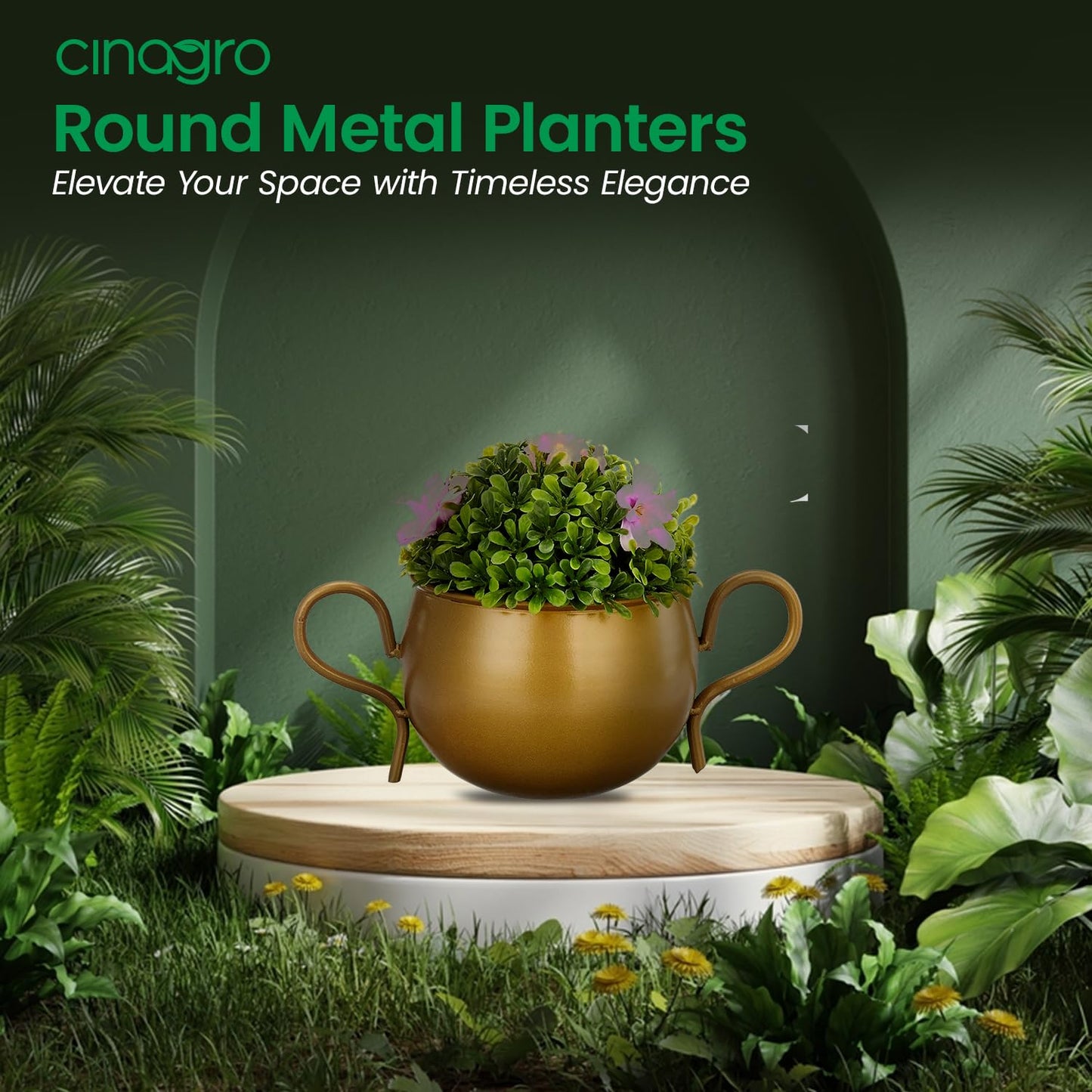 Metal Flower Vase Planter Pot, Pots for Plants, Plant Pots for Home Decoration