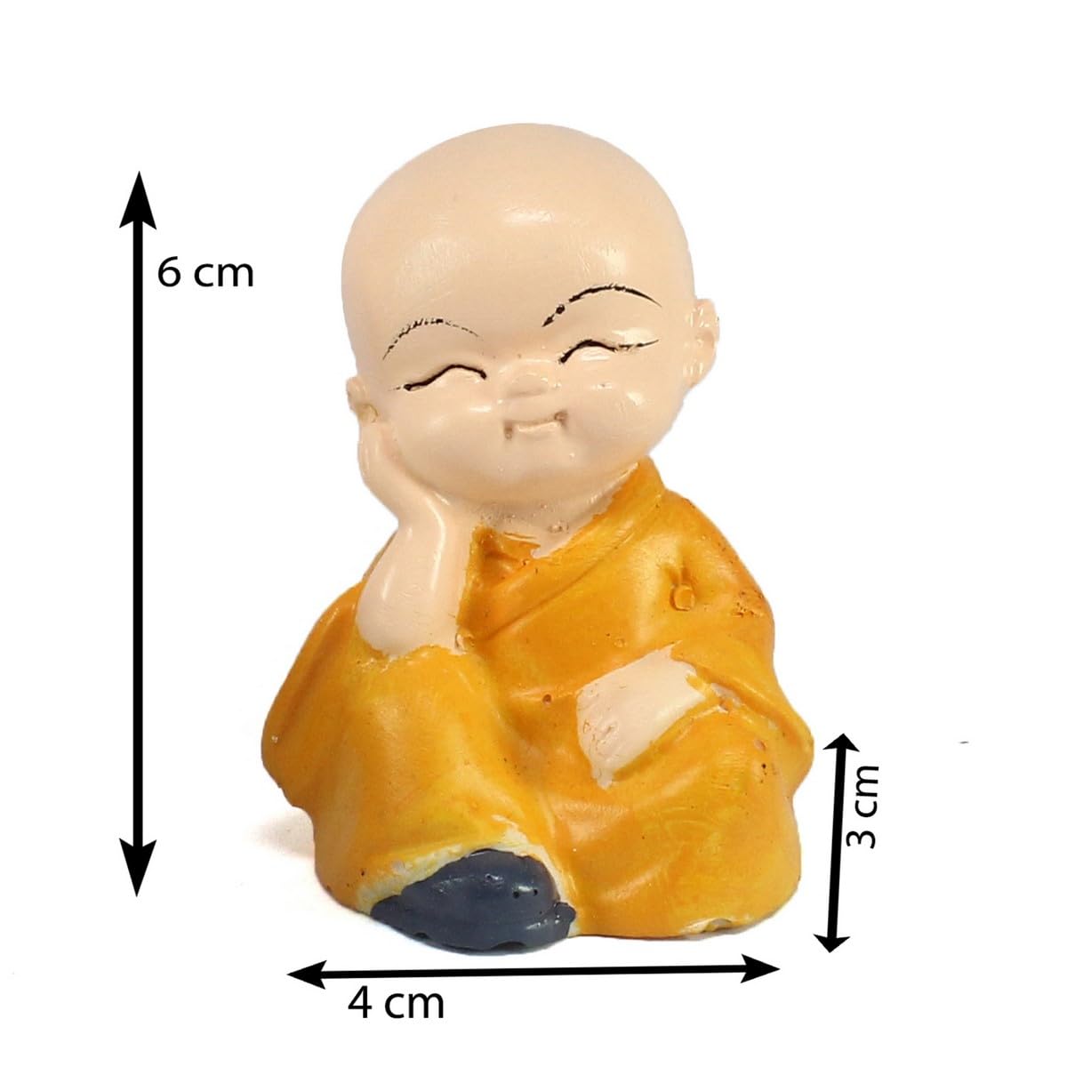 Set of 4 Little Monk Buddha Statue Think No Evil Speak No Evil Hear No Evil See No Evil Showpiece for Home Decor