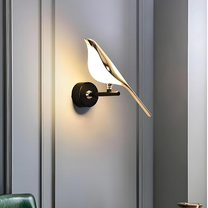 Modern Metal Chirpy LED Bird Light for Wall Luxury & Elegant Decor