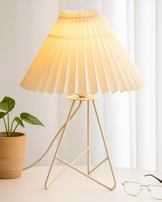 Retro Down to the Wire Metal Table Lamp with Fabric Shade