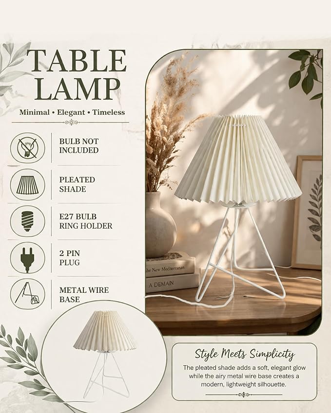Retro Down to the Wire Metal Table Lamp with Fabric Shade