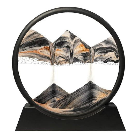3D Moving Sand Art Picture Glass Liquid Painting Natural Landscape Showpiece