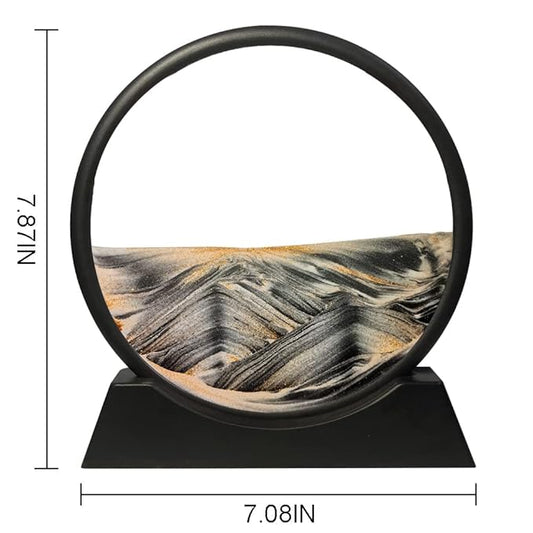 3D Moving Sand Art Picture Glass Liquid Painting Natural Landscape Showpiece