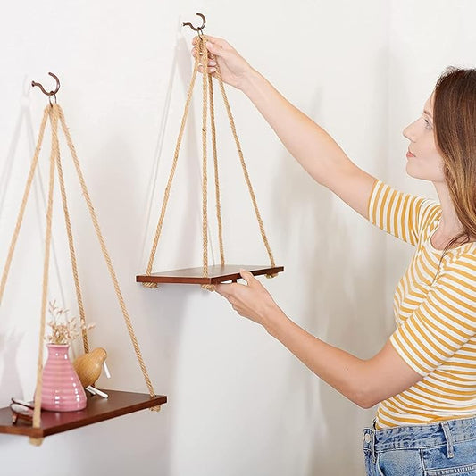 Adjustable Rope Hanging Shelf