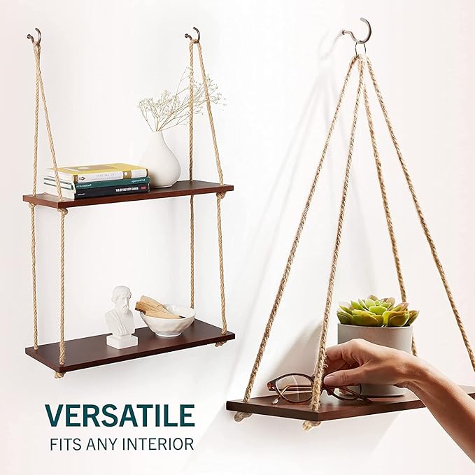 Adjustable Rope Hanging Shelf
