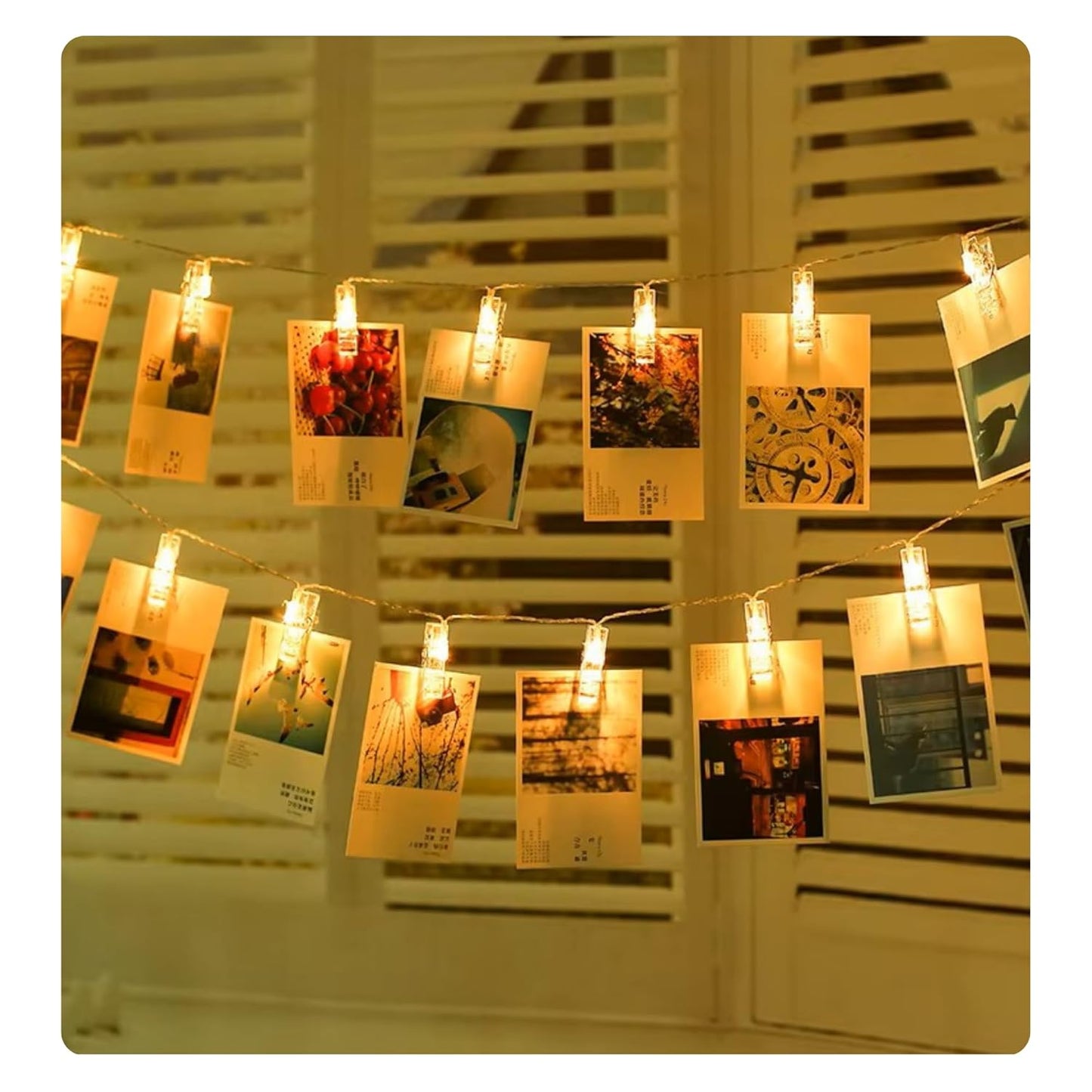 Fairy Lights with Clips for Pictures