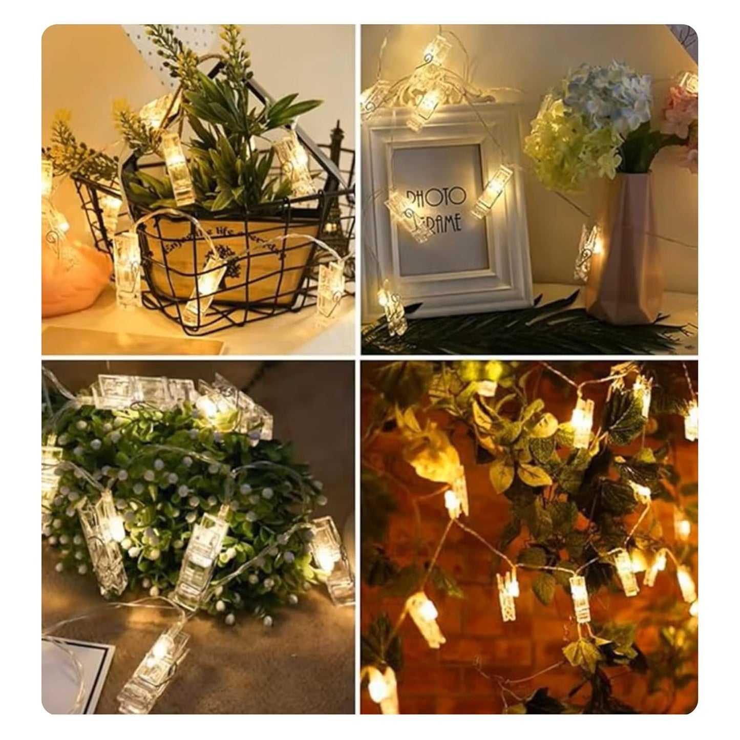 Fairy Lights with Clips for Pictures