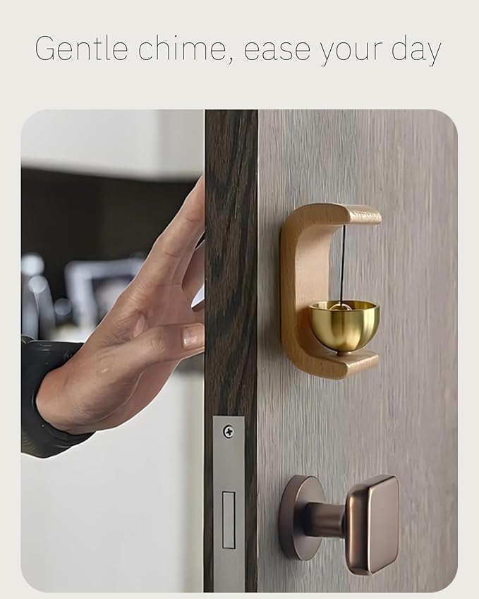 Magnetic Shopkeeper’s Bell – Wood & Brass Door Chime