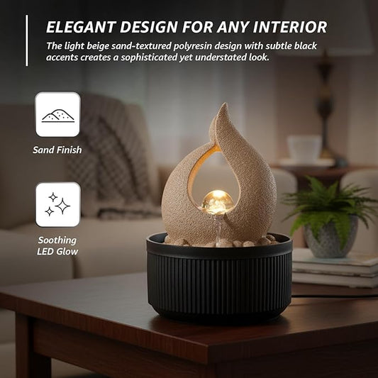 Tabletop Sand Textured Fountain with LED