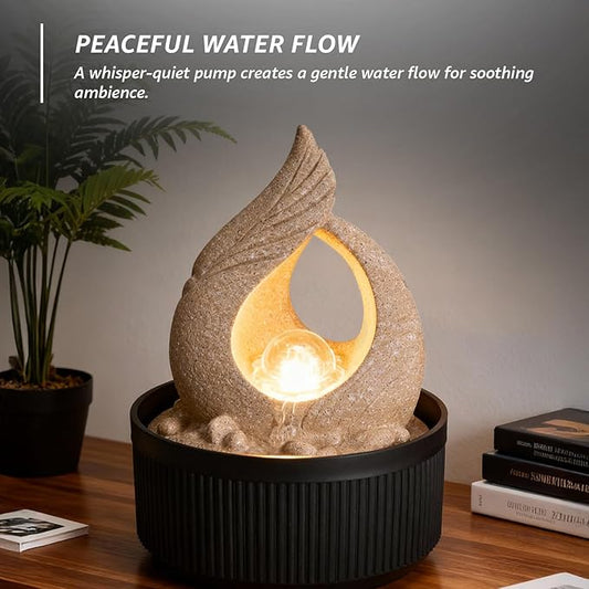 Tabletop Sand Textured Fountain with LED
