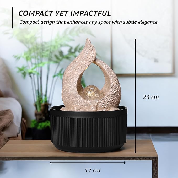 Tabletop Sand Textured Fountain with LED