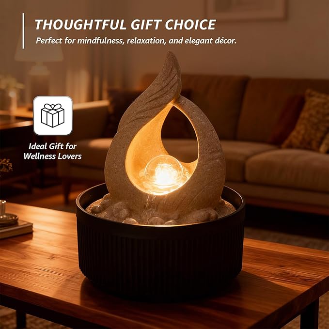 Tabletop Sand Textured Fountain with LED