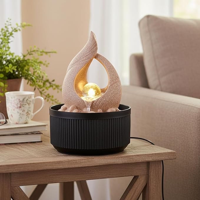 Tabletop Sand Textured Fountain with LED