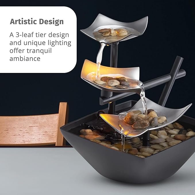 Tabletop Water Fountain – 20 cm Decorative Indoor Showpiece